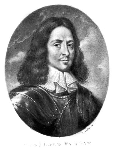 Lord Thomas Fairfaxin (1612-71) kuvitus teoksesta "Ison-Britannian historian maineikkaiden hahmojen muotokuvat", kaivertanut Richard Earlom (1743-1822) (mezzotint) tekijältä English School