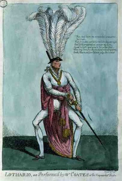 "Lothario, esittämänä herra Coates Haymarket-teatterissa, 9. joulukuuta 1811, pub. William Holland tekijältä English School