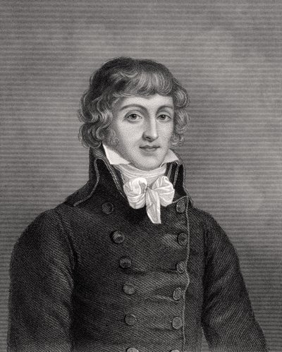 Louis Antonie Leon de Saint-Just, kaiverrus W.H. Mote, kuvitus Lontoossa 1843 julkaistusta Historical Sketches of Statemen -julkaisusta tekijältä English School
