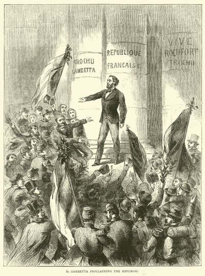 M Gambetta julistamassa tasavallan, syyskuu 1870 tekijältä English School