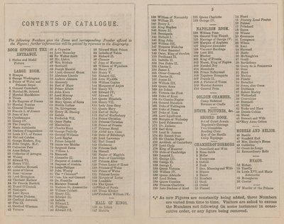 Madame Tussaud & Sons -näyttelyluettelo vuodelta 1875 tekijältä English School