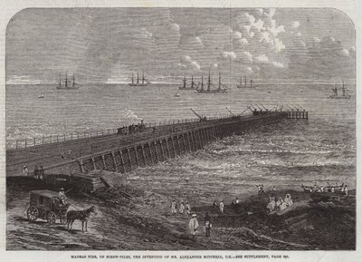 Madras Pier, Screw-Piles, herra Alexander Mitchellin keksintö, CE (kaiverrus) tekijältä English School