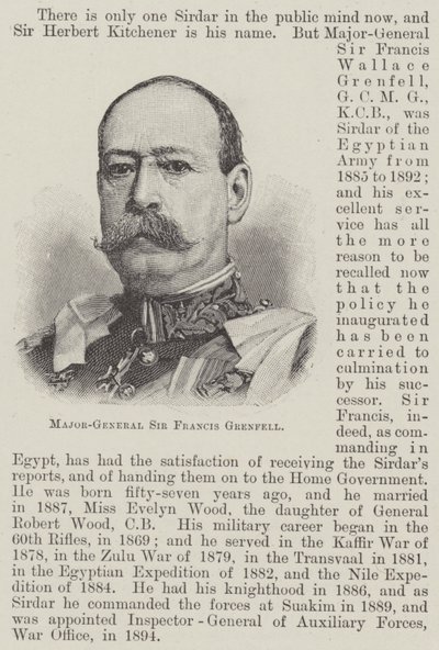 Kenraalimajuri Sir Francis Grenfell (kaiverrus) tekijältä English School