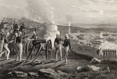 Majuri Eyre ajoi Oude-kapinallisia Allahabadista vuonna 1857, vuonna 1858 julkaistusta "Intian kapinan historiasta" tekijältä English School