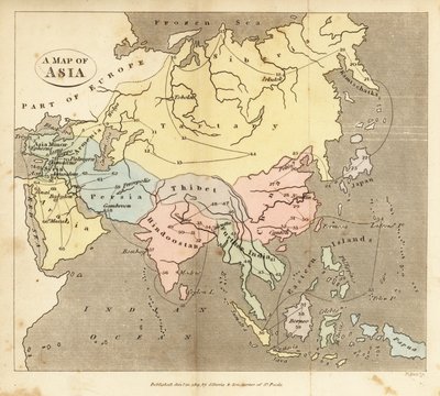 Aasian kartta, 1800-luvun alku tekijältä English School