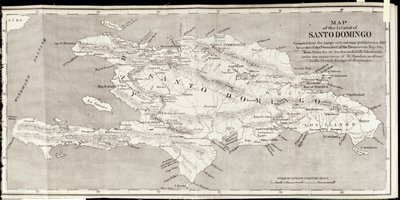 Santo Domingon saaren kartta Samuel Hazardin pubista "Santo Domingon menneisyys ja nykyisyys". 1873 (valokuva) tekijältä English School