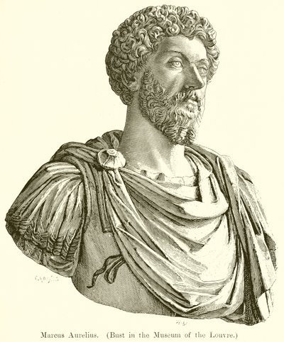 Marcus Aurelius. (Rintakuva Louvren museossa) tekijältä English School