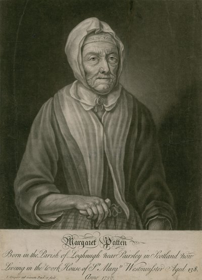 Margaret Patten, joka asuu nyt St Margaretsin työtalossa Westminsterissä, 138-vuotias tekijältä English School