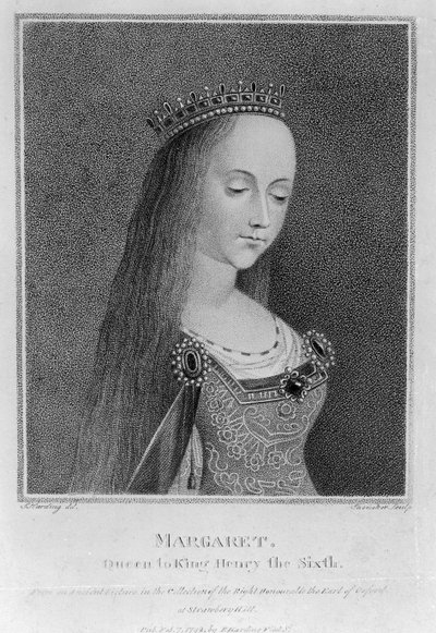 Margaret Anjou, muinaisen kuvan jälkeen Oxfordin jaarlin kokoelmassa, 1792 tekijältä English School