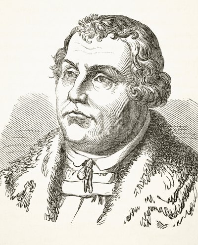 Martin Luther, William Hickman Smith Aubreyn (1858-1916) teoksesta The National and Domestic History of England, julkaistu Lontoossa, noin 1890 tekijältä English School