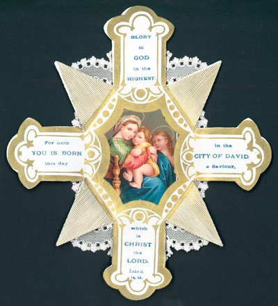 Maria ja Jeesus-lapsi, joulukortti tekijältä English School