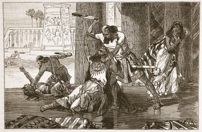 Simeonin ja Leevin suorittama hiviläisten joukkomurha (litografia) tekijältä English School