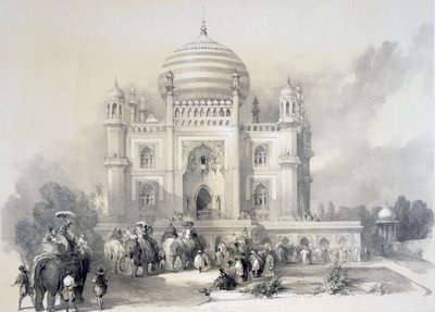 Jufhir Jungen mausoleumi, Delhi, Oriental Portfoliosta: Horace H. Wilsonin maalauksellisia kuvia Intian maisemista ja arkkitehtuurista, julkaistu 1841 tekijältä English School