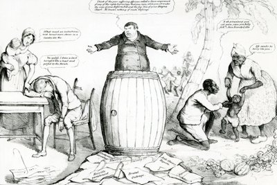 McLeans Monthly Sheet of Caricatures, or the Looking Glass, julkaisija Thomas McLean, painos Robert Seymour, 1832 tekijältä English School