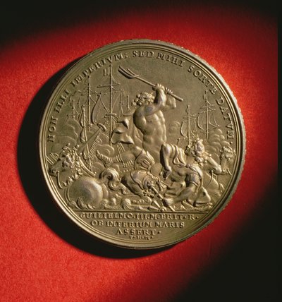 Mitali La Hoguen taistelun muistoksi vuonna 1692 (metalli) (katso myös 144617) tekijältä English School