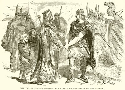 Edmund Ironsiden ja Canuten tapaaminen Severnin rannalla tekijältä English School