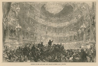 Anti-Corn Law Leaguen kokous Drury Lane -teatterissa tekijältä English School