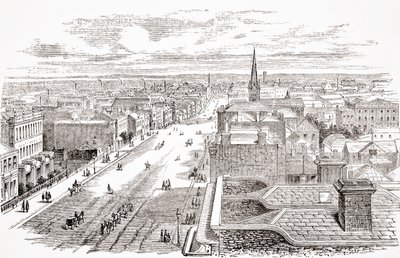 Melbourne, Australia, pastori Thomas Milnerin The Gallery of Geography, julkaistu noin 1880 tekijältä English School