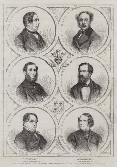 Walesin prinssin neuvoston jäsenet (kaiverrus) tekijältä English School