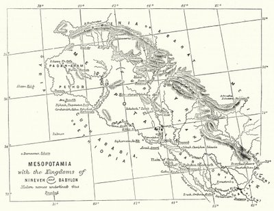 Mesopotamia Niniven ja Babylonin kuningaskuntien kanssa (kaiverrus) tekijältä English School