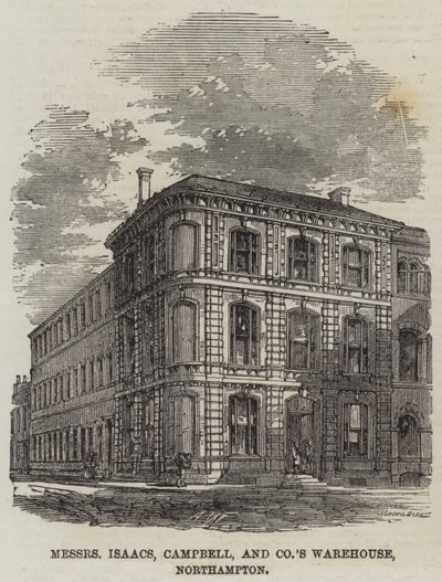 Messers Isaacs, Campbell ja yhtiön varasto, Northampton (kaiverrus) tekijältä English School