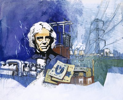 Michael Faraday sähkövoimala taustalla tekijältä English School