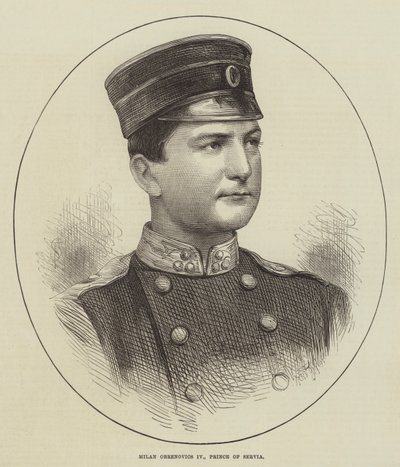 Milan Obrenovics IV, Serbian prinssi (kaiverrus) tekijältä English School