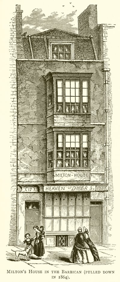 Miltons House in the Barbican (purettu vuonna 1864) tekijältä English School