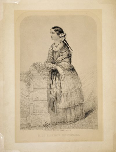 Neiti Florence Nightingale: Elstonin sotilaiden ystävä, kaiverrus T.H. Ellis, pubi. kirjoittanut Ellis, 51 Jewin Street, Lontoon kaupunki, 1. toukokuuta 1856 tekijältä English School