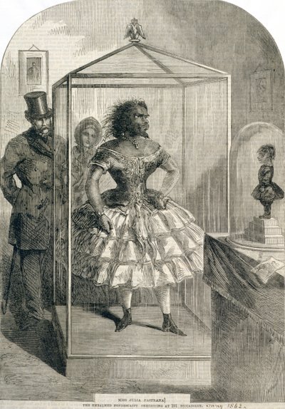 Miss Julia Pastrana, The Balmed Nondescript, esillä osoitteessa 191 Piccadilly, 1862 tekijältä English School
