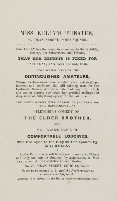 Miss Kellys Theatre, 73 Dean Street, Soho Square, Lontoo tekijältä English School