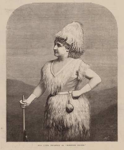 Neiti Lydia Thompson "Robinson Crusoena" (kaiverrus) (kaiverrus) tekijältä English School