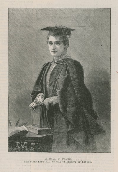 Miss M C Dawes, Lontoon yliopiston ensimmäinen nainen MA tekijältä English School