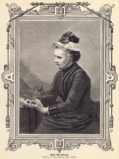 Miss Wordsworth, Lady Margaret Hallin rehtori, Oxford (kaiverrus) tekijältä English School