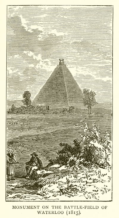 Muistomerkki Waterloon taistelukentällä (1815) tekijältä English School