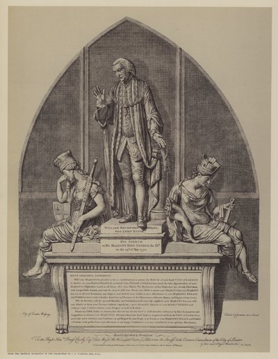 Monumentti William Beckfordille, kahdesti Lontoon lordipormestarille, John Francis Moore, Guildhall, Lontoon City tekijältä English School