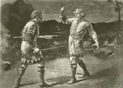 Herra Alexander Macduffina ja herra Irving Macbethinä (syväpaino) tekijältä English School