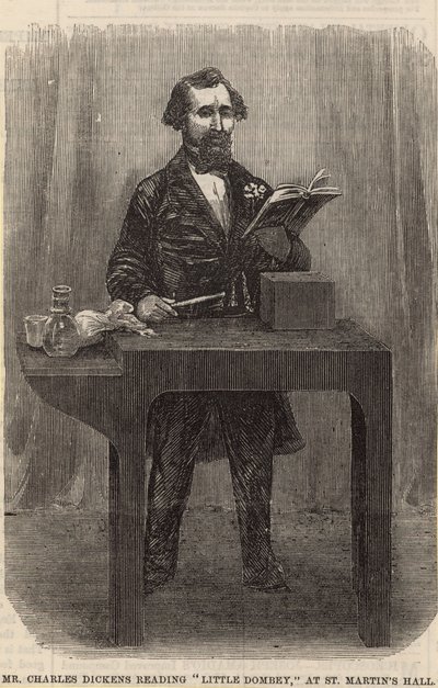 Charles Dickens lukee Pikku Dombeyta St Martins Hallissa tekijältä English School