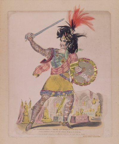Mr. Gomersall Earl Douglasin roolissa The Ballad of Chevy Chasen pubista. Orlando Hodgson, 1832 (kaiverrus ja kollaasi) tekijältä English School