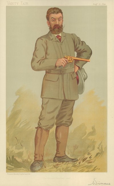 Herra Walter Winans, Revolverin ennätyslaukaus, 17. elokuuta 1893, Vanity Fair -sarjakuva tekijältä English School