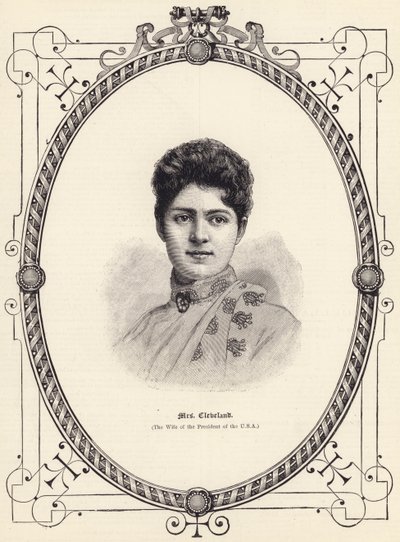 Rouva Cleveland (USA:n presidentin vaimo) (kaiverrus) tekijältä English School