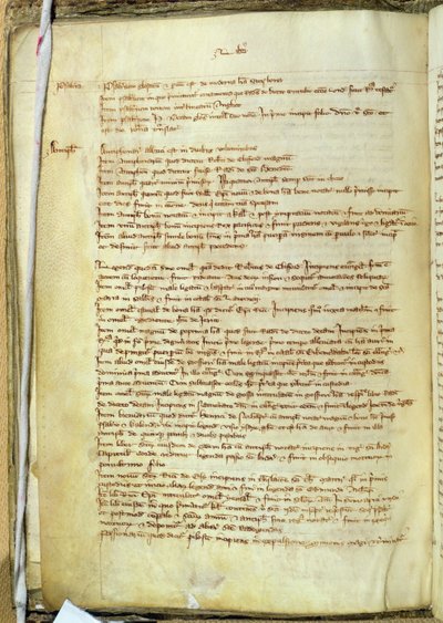 Ms.25516 fol.18v Liber I kirjaluettelosta St. Paulin katedraalissa, 1200-luvun lopulla tekijältä English School