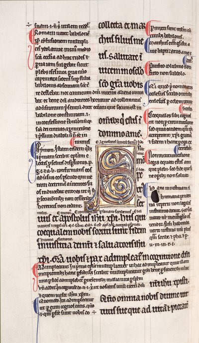 Ms.27, f.109v: Sivu Uuden testamentin kiiltävästä kopiosta (vellum) tekijältä English School
