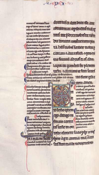 Ms.27, f.132v: Sivu Uuden testamentin glostetusta kopiosta tekijältä English School
