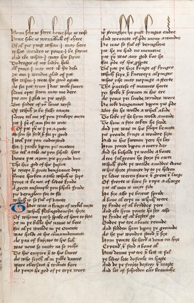 Ms326 f25r, Confessio Amantis, kirjoittanut John Gower (kynä ja muste vellum) tekijältä English School
