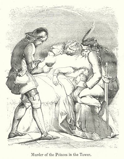 Tornissa olevien ruhtinaiden murha (kaiverrus) tekijältä English School