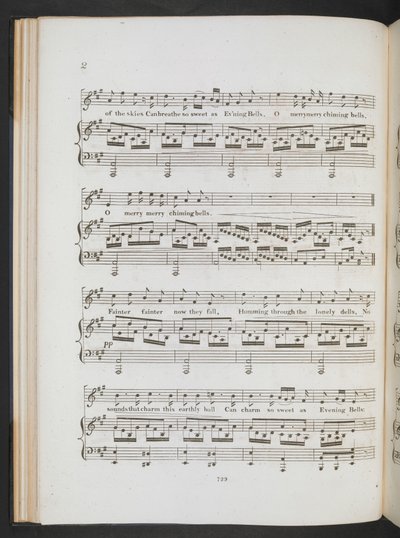 Musiikkikappale kappaleeseen Sweet the Merry Bells Ring Round John Clare & F.W. Crouch, n. 1820 (painettu) tekijältä English School