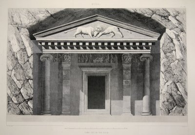 Myra - Tomb Cut in the Rock, The Principal Ruins of Minor, pubista. 1863 (litho) tekijältä English School