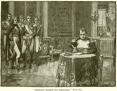 Napoleon allekirjoittaa luopumuksensa tekijältä English School