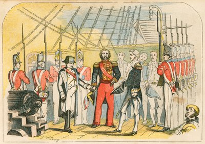 Napoleon antautumassa englantilaisille tekijältä English School